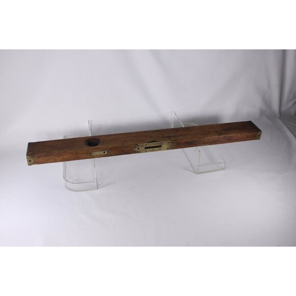 Antique 30" 1890 Stanley Rule & Level Co Wood + brass spirit level no 3, vintage - Picture 8 of 8